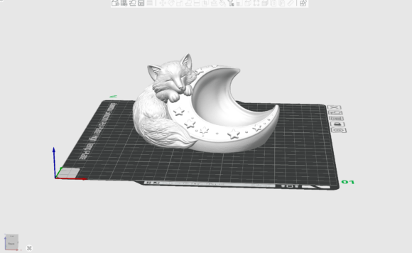 Sleepy Fox Moon Jewelry Bowl STL | 3D Printable Storage Dish - Image 2