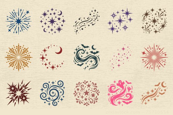 Sparkle Star Clipart Halloween SVG Bundl