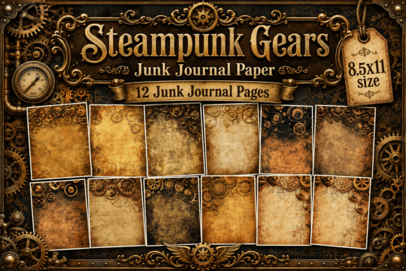 Steampunk Gears Junk Journal