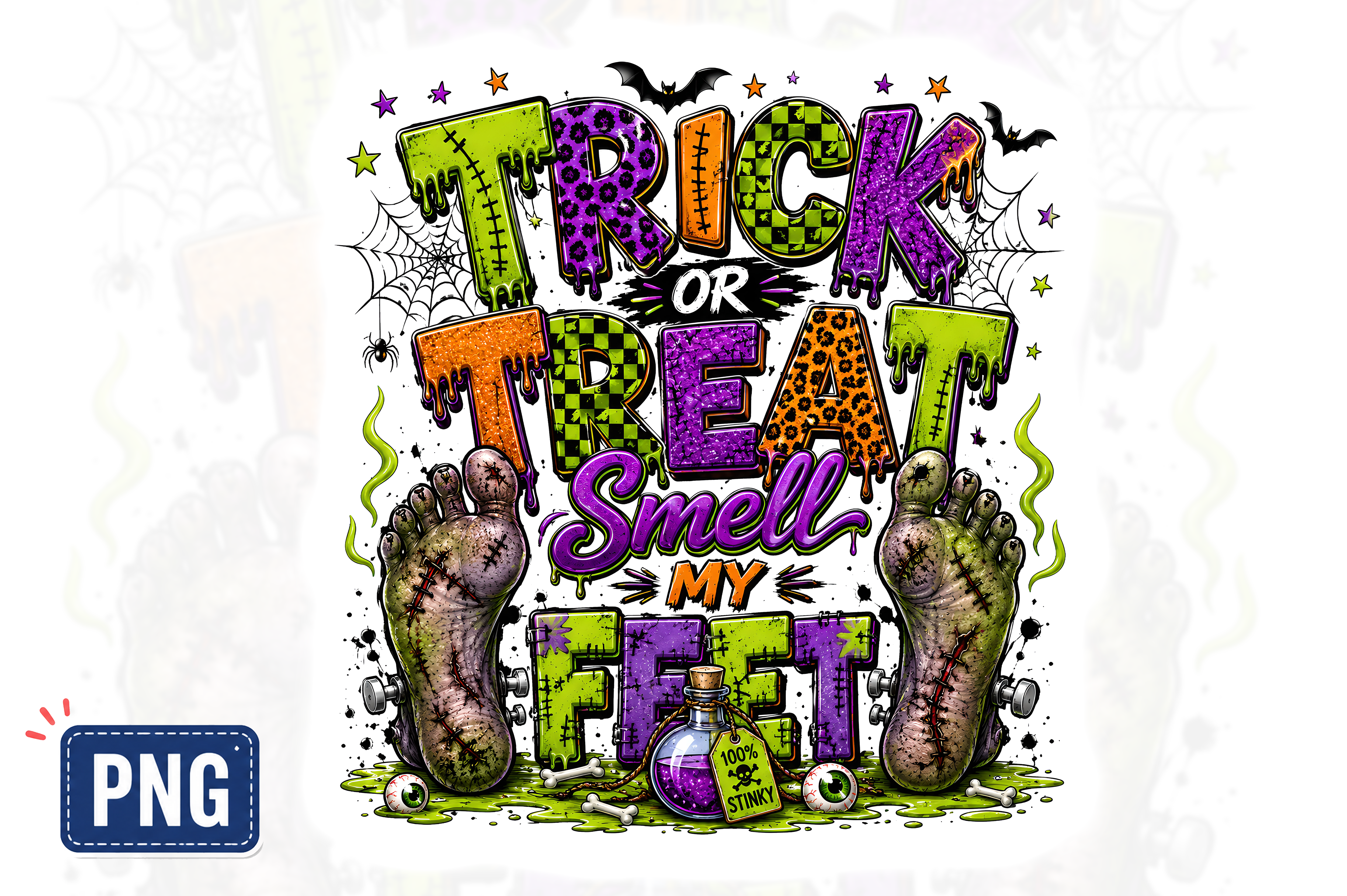 Trick or Treat Feet Halloween PNG