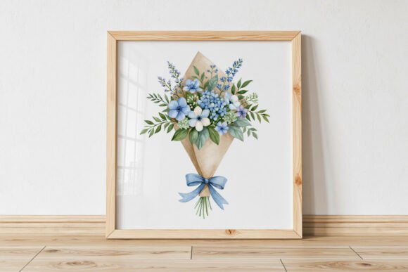 Watercolor Ribbon Bouquet Nursery Art