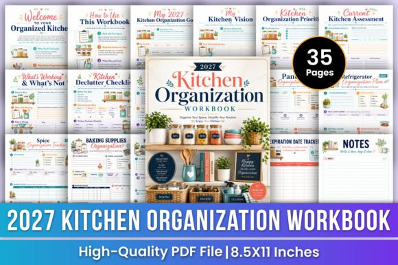 2027 Kitchen Organization Workbook Kdp