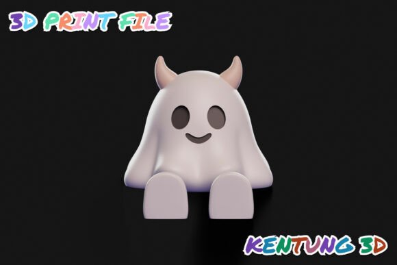 Articulated Kawaii Ghost 3D STL - Flexible Chibi Figure - Image 3