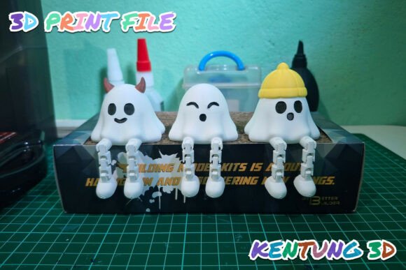 Articulated Kawaii Ghost 3D STL - Flexible Chibi Figure - Image 6
