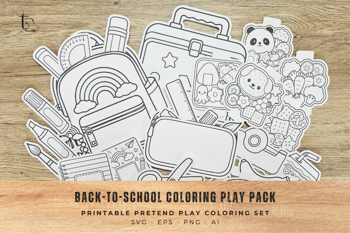 Back-to-School Print, Color, Cut & Play
