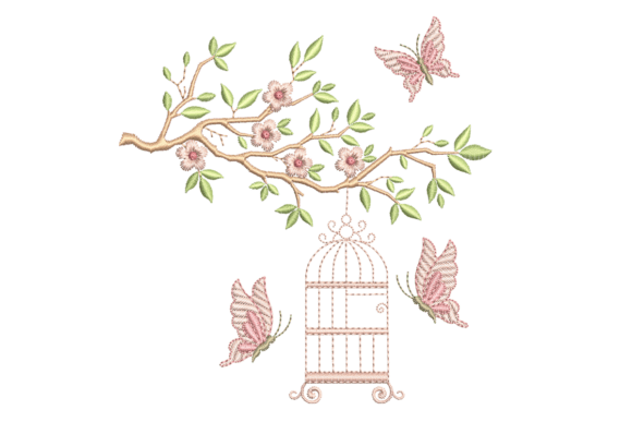 Birdcage Floral Embroidery