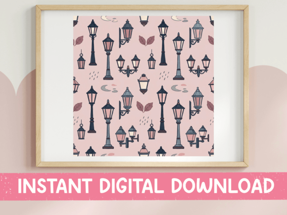 Blush Pink Lamp Post Pattern