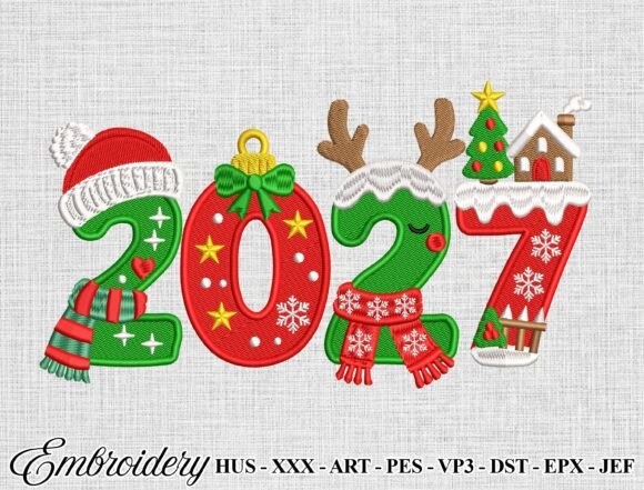 Christmas 2027 Embroidery Design