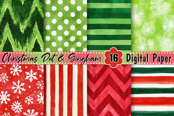 Christmas Dot & Gingham Background