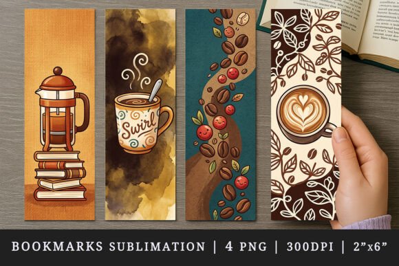 Coffee Lover Bookmark Design Set