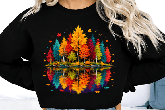 Colorful Autumn Forest Leaves PNG