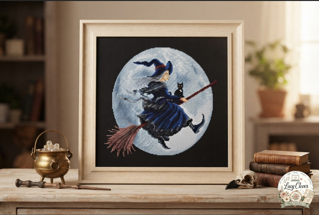 Cross Stitch Pattern "Witch on a Broom"