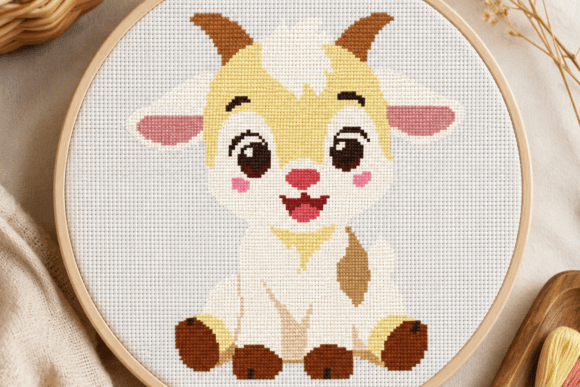 Cute Baby Goat Cross Stitch
