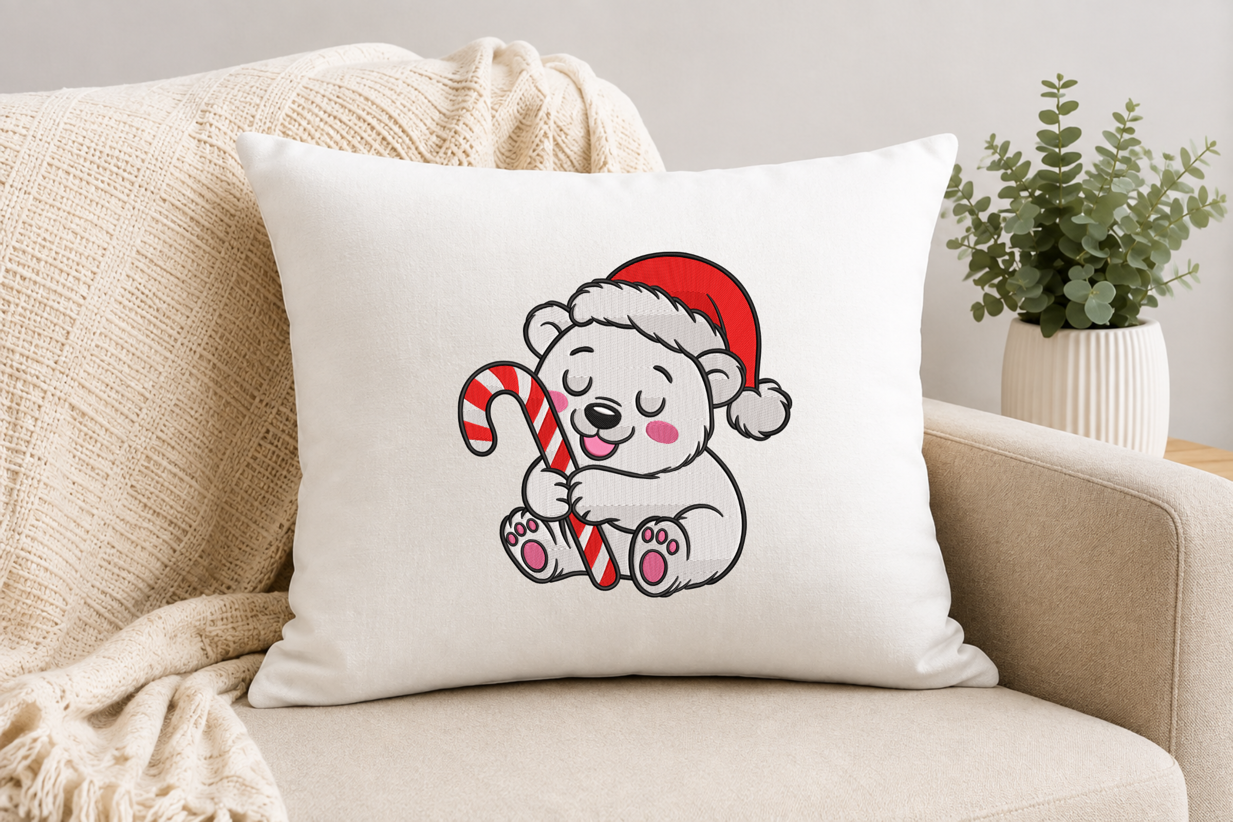 Cute Christmas Bear Embroidery Design - photo 2