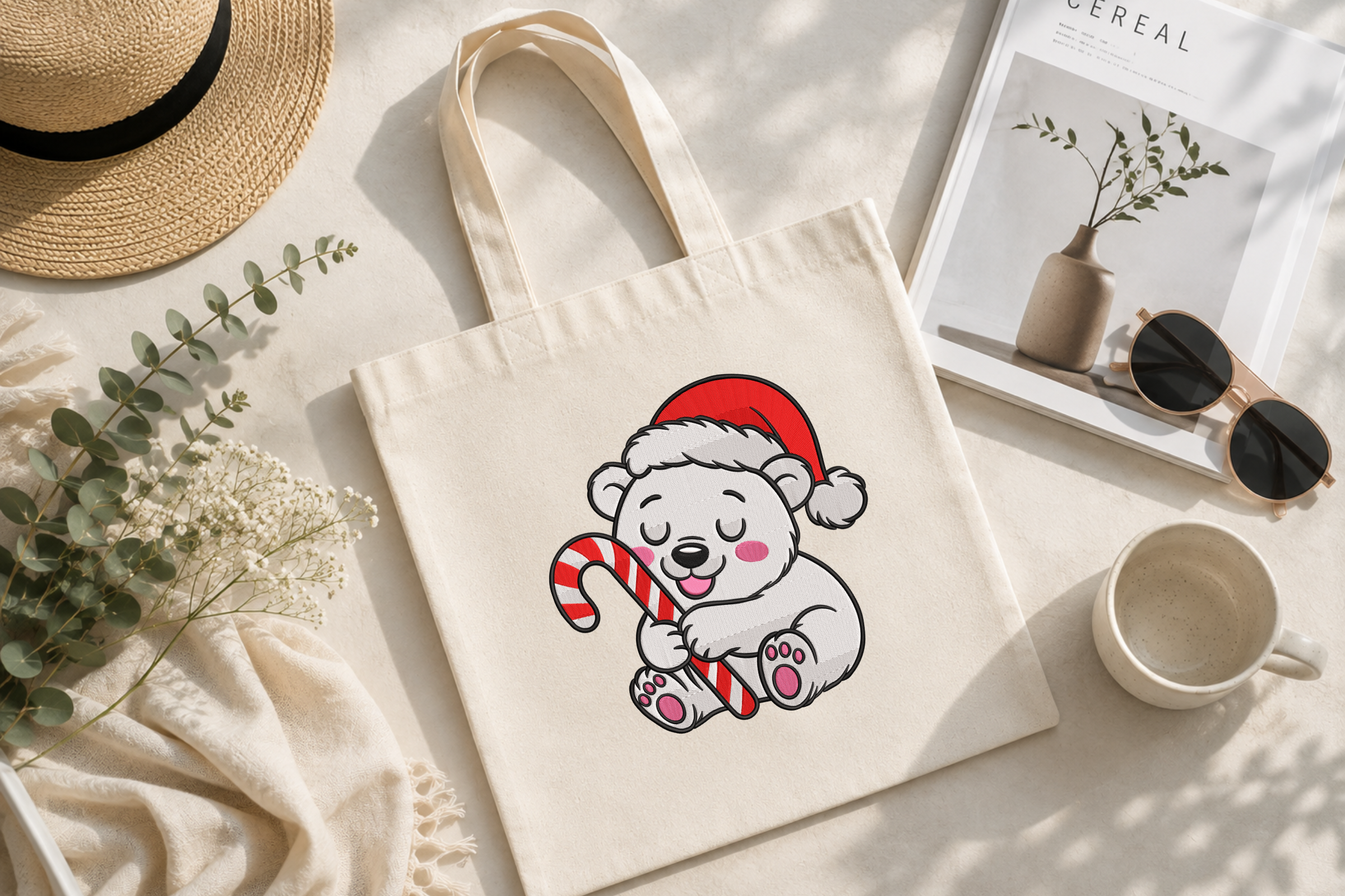 Cute Christmas Bear Embroidery Design - photo 5