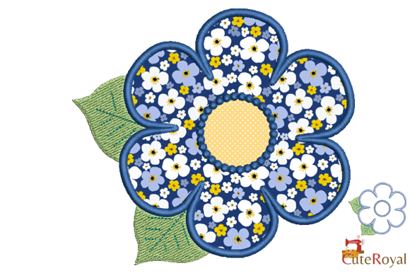 Cute Daisy Flower Applique - 6 Sizes