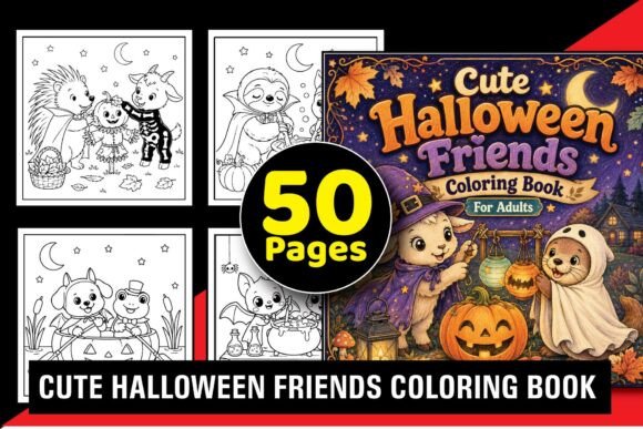 Cute Halloween Friends Coloring Book