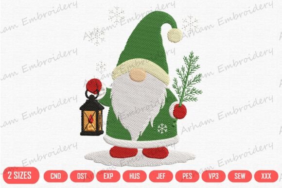 Cute Holiday Gnome with Lantern