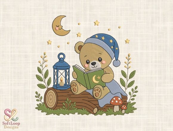 Cute Winter Bear Embroidery Design