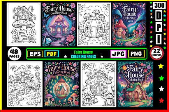 Fairy House Coloring Pages for Adults