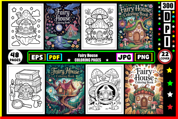 Fairy House Coloring Pages for Kids