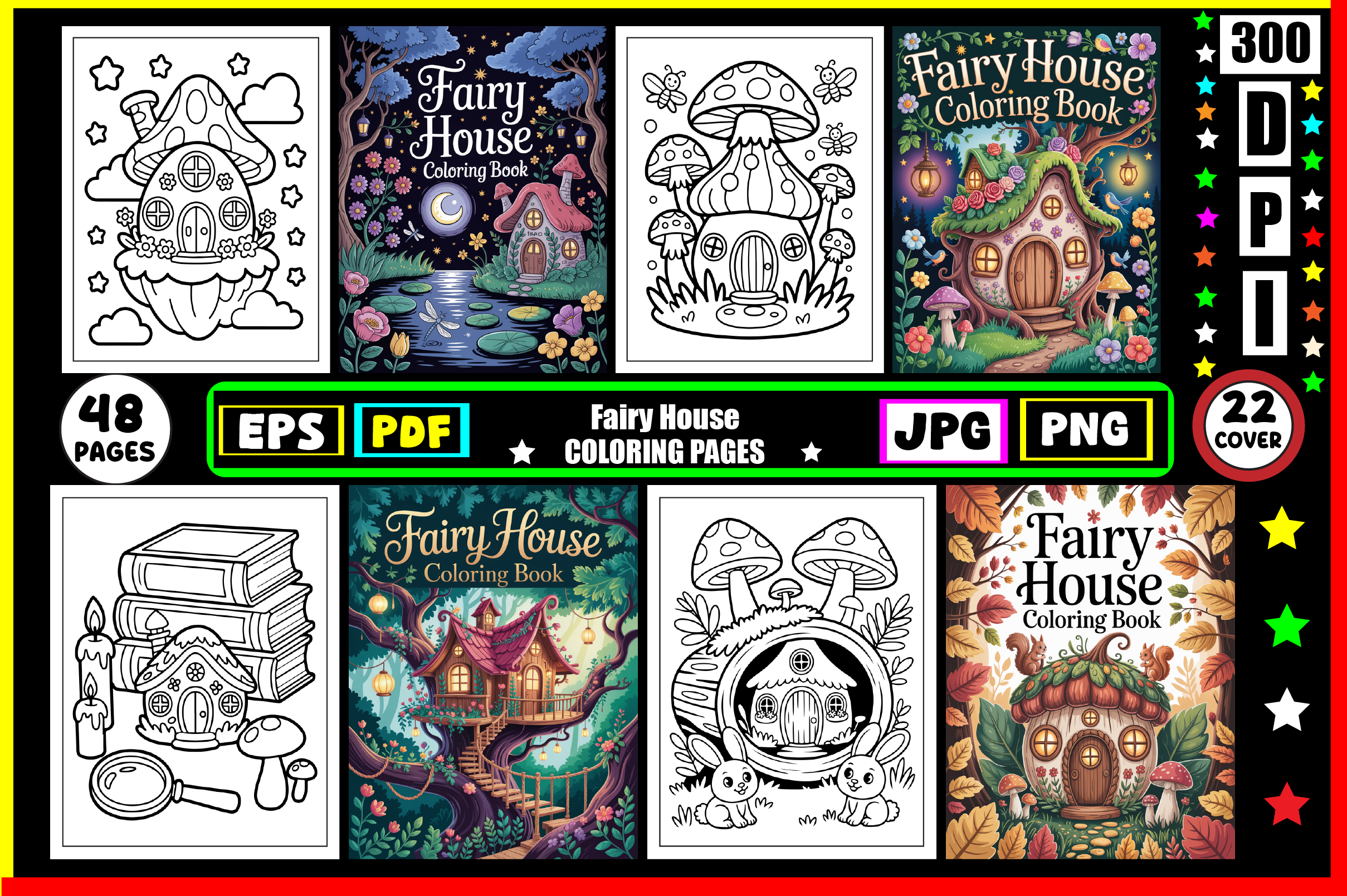 Fairy House Coloring Pages for Kids