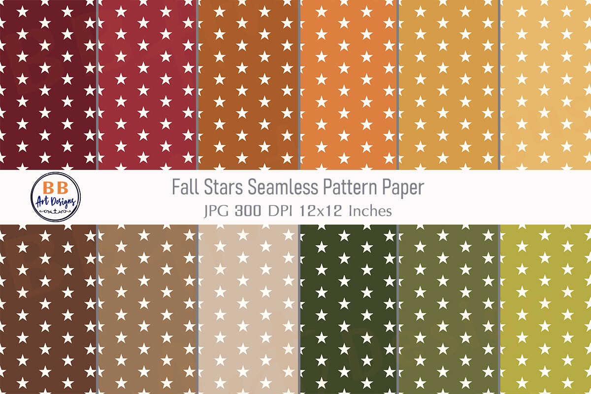 Fall Star Pattern Stars Autumn Paper