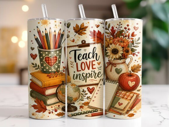 Fall Teacher Tumbler Wrap Sublimation