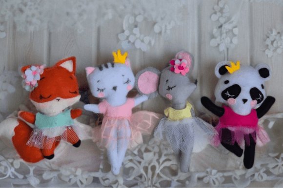 Felt Animal Ballerina Sewing Pattern