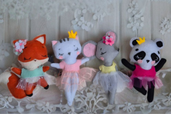 Felt Animal Ballerina Sewing Pattern