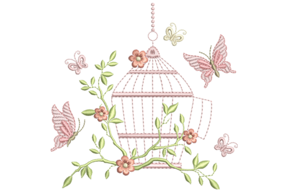 Floral Birdcage Embroidery