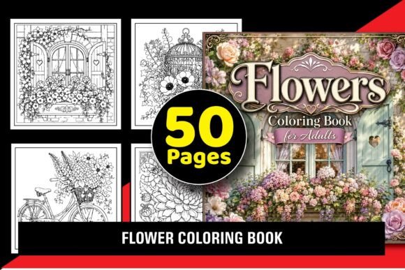 Flower Coloring Book for Adults