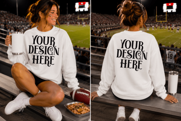 Gildan 18000 Front Back Football Mockup