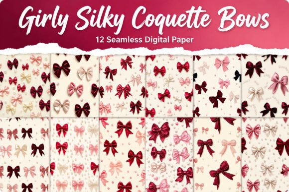 Girly Silky Coquette Bows Pattern