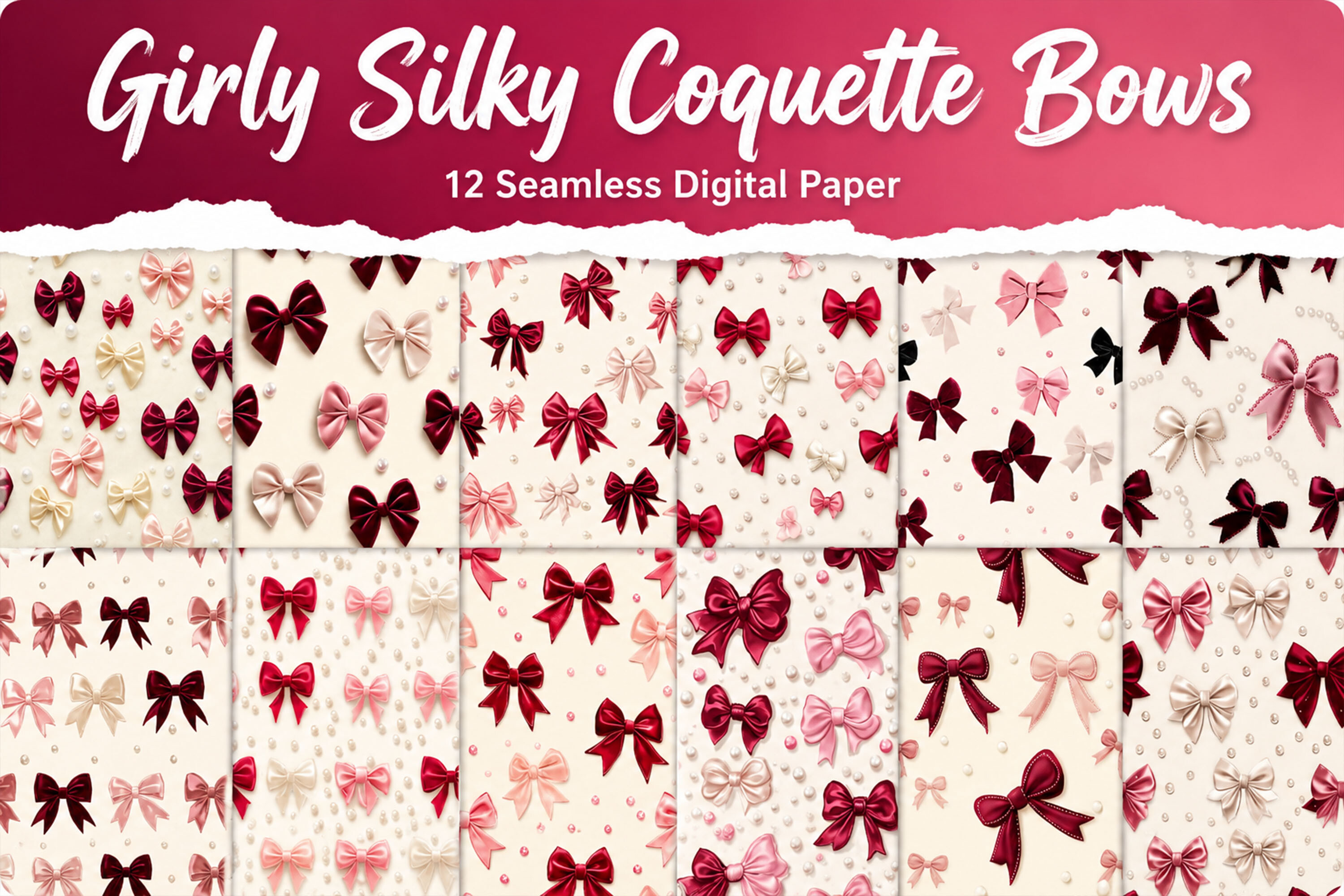 Girly Silky Coquette Bows Pattern