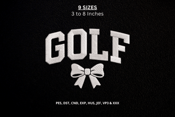 Golf Bow Machine Embroidery Design DST