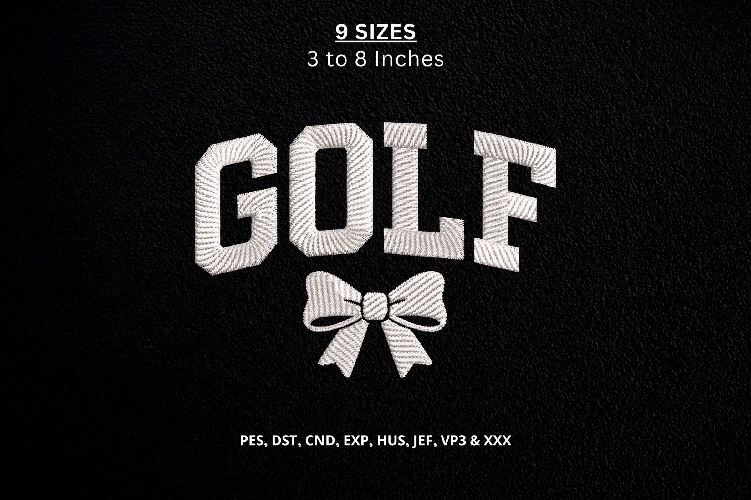 Golf Bow Machine Embroidery Design DST