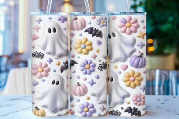 Inflated Pastel Ghost Halloween Tumbler