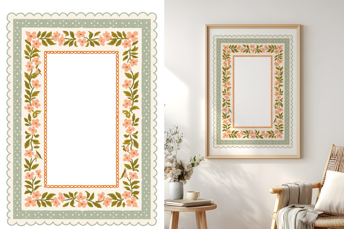 Lace Border, Handdrawn Frame, Elegant