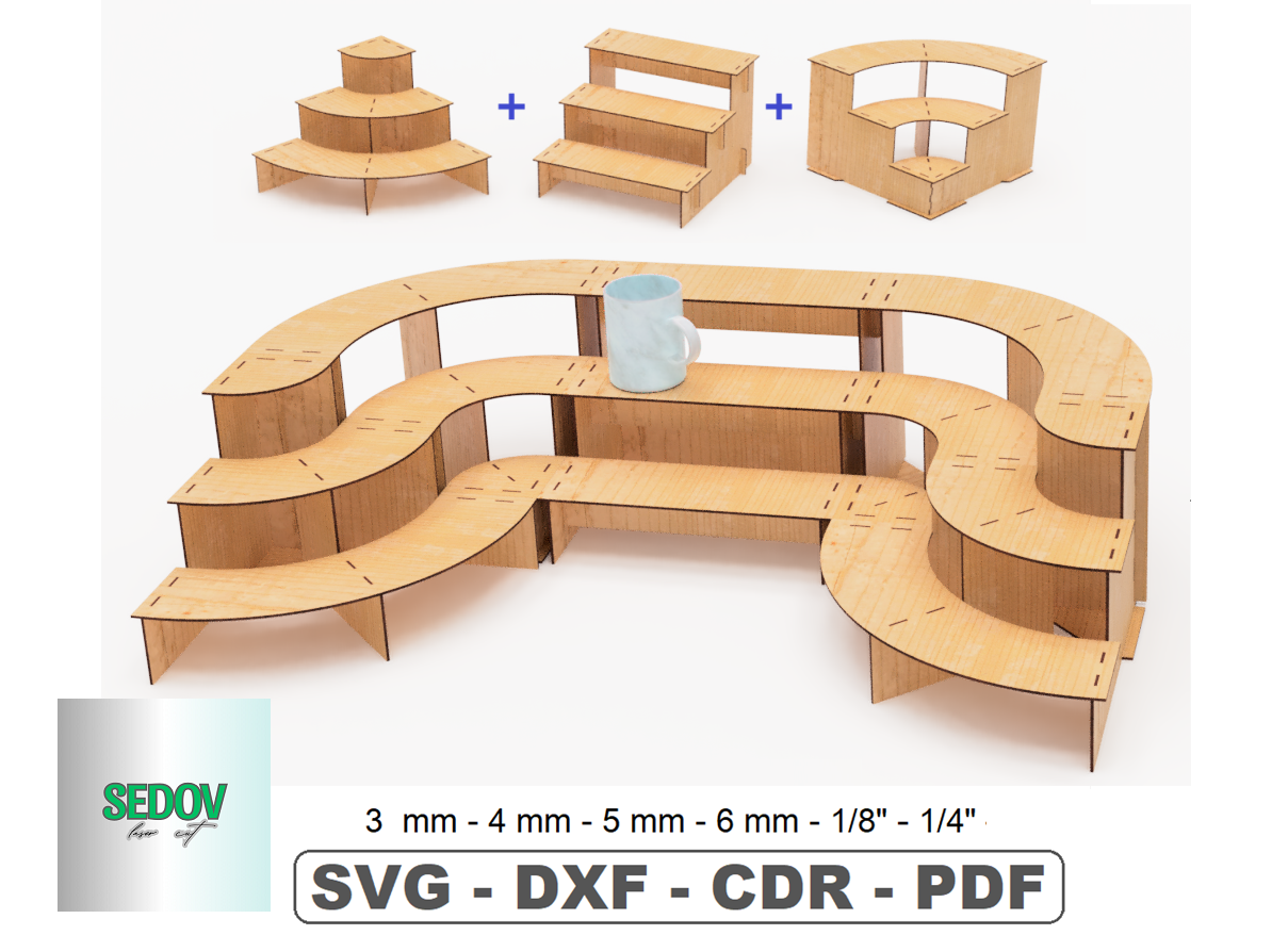 Laser Cut Retail Display Stand Template laser cut file