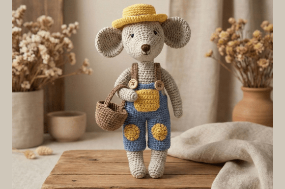Little Gardener Mouse Crochet Pattern
