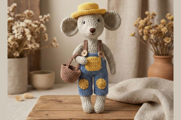 Little Gardener Mouse Crochet Pattern