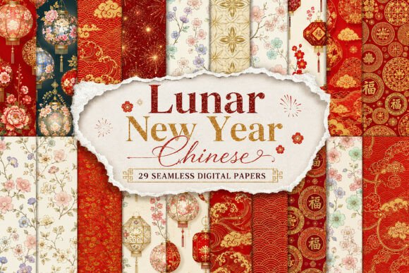 Lunar New Year Chinese Digital Paper