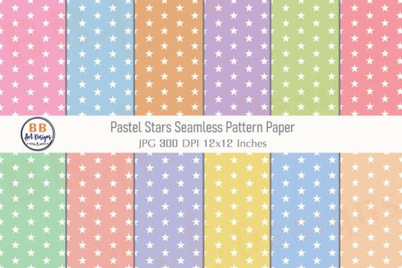 Pastel Stars Seamless Pattern Star Paper