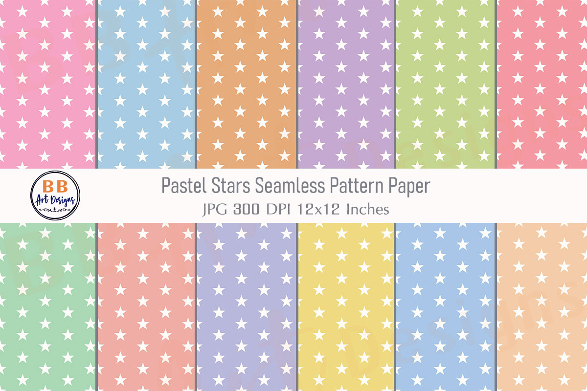 Pastel Stars Seamless Pattern Star Paper