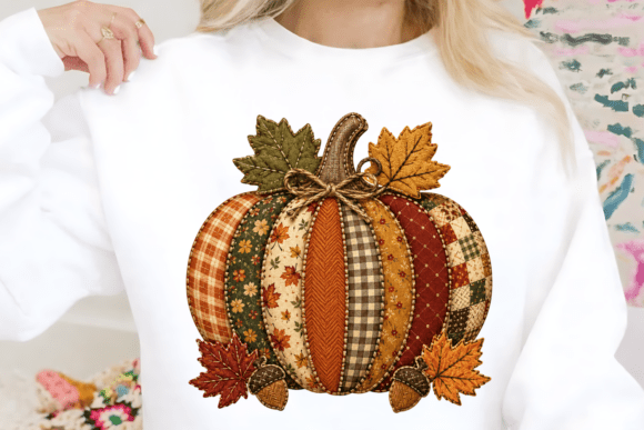 Patchwork Pumpkin Fall PNG