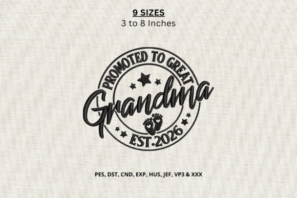Promoted to Great Grandma Pattern Design