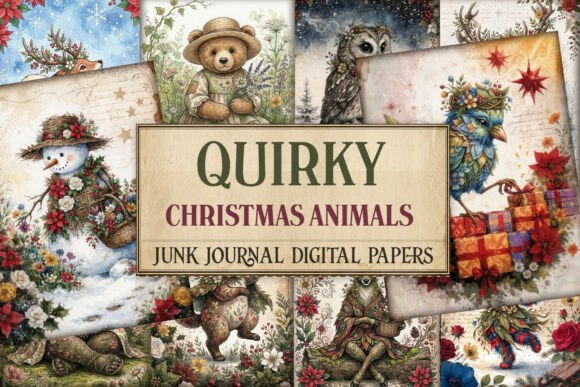 Quirky Christmas Animals Junk Journal