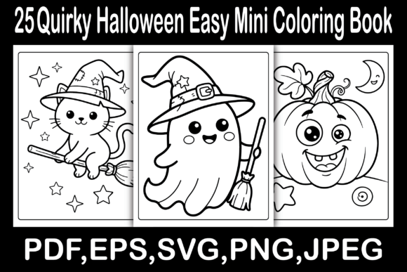 Quirky Halloween Easy Mini Coloring Book