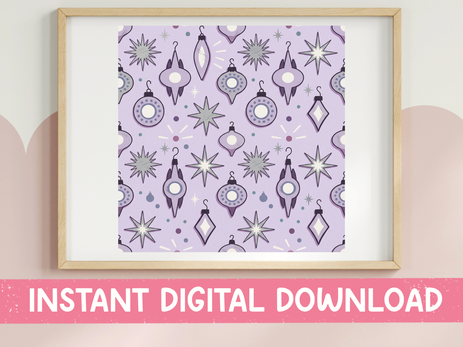 Retro Purple Ornaments Pattern